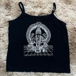 Elegant Black Graphic Camisole